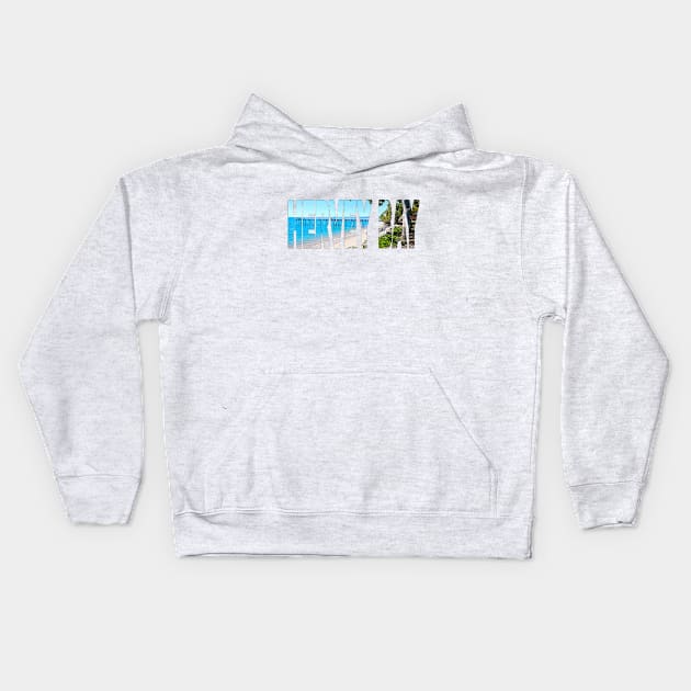 HERVEY BAY - Paradise QLD Australia Scarness Jetty Kids Hoodie by TouristMerch